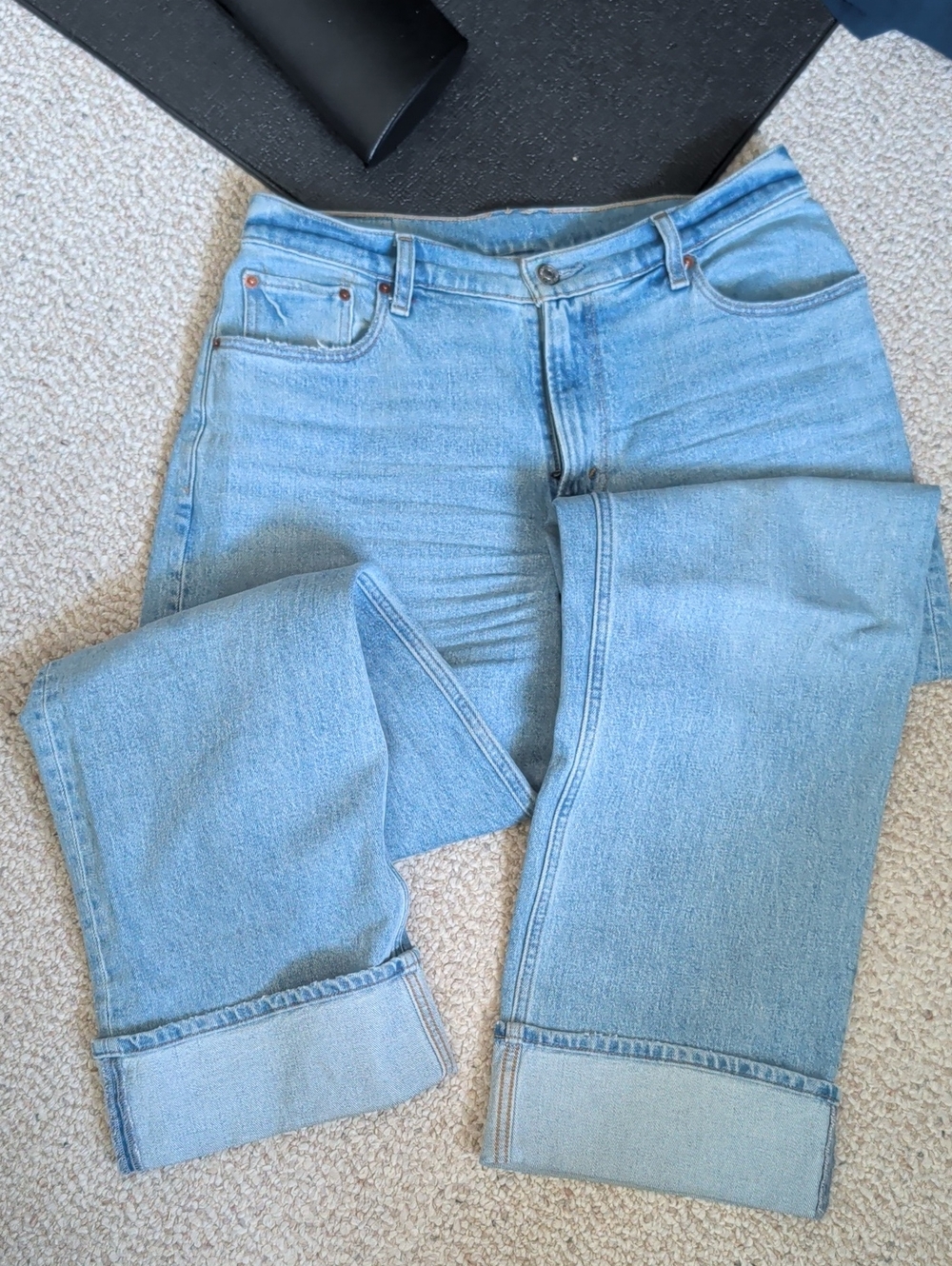 Abercrombie & Fitch: Curve Love High Rise Wide Leg Jean (Long)